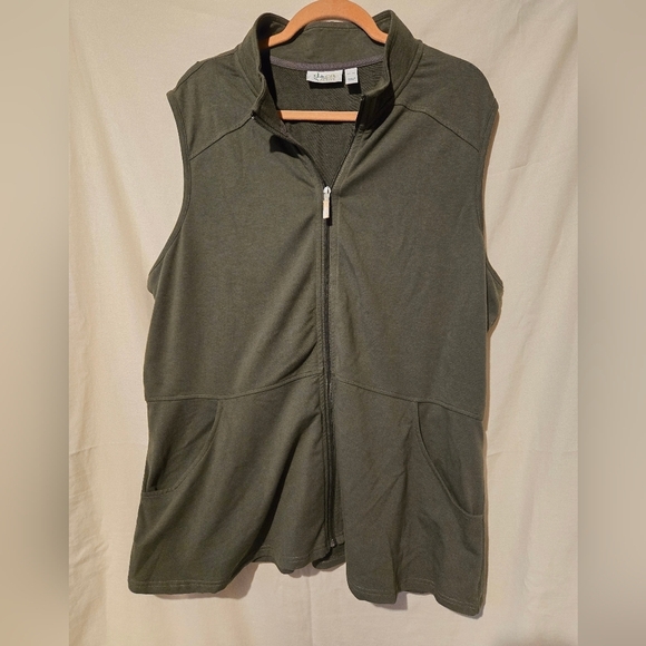 Denim&Co Jackets & Blazers - Denim&Co Green Sleeveless Vest Swim Cover Up Size XL